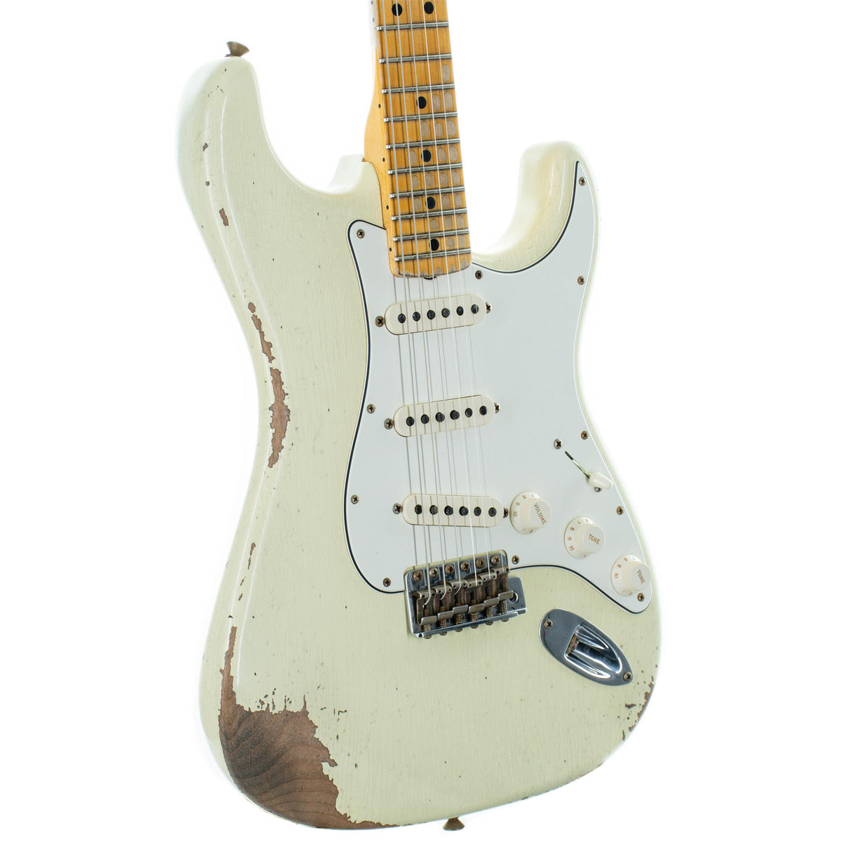 Fender Custom Shop 1969 Stratocaster Heavy Relic Guitar, Vintage White, Maple