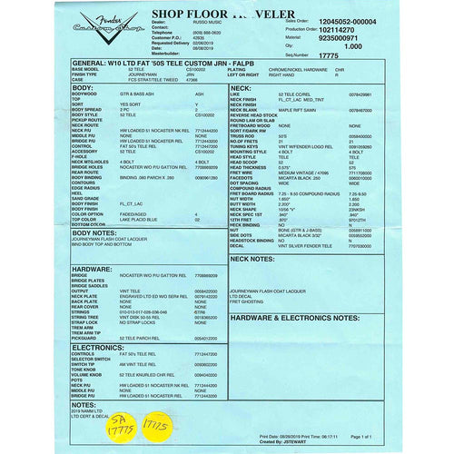 Fender Custom Shop Fat '50s Telecaster Custom Journeyman Relic Faded Aged, Lake Placid Blue