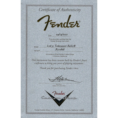 Fender Custom Shop Limited Edition '51 Telecaster Relic Maple, Aged Nocaster Blonde