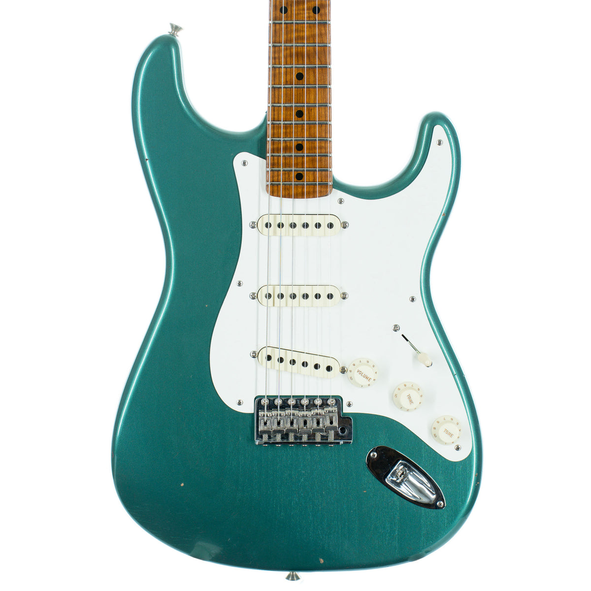 Fender Custom Shop Limited Edition '58 Stratocaster Journeyman Closet Classic Electric Guitar, Aged Sherwood, Green Metallic