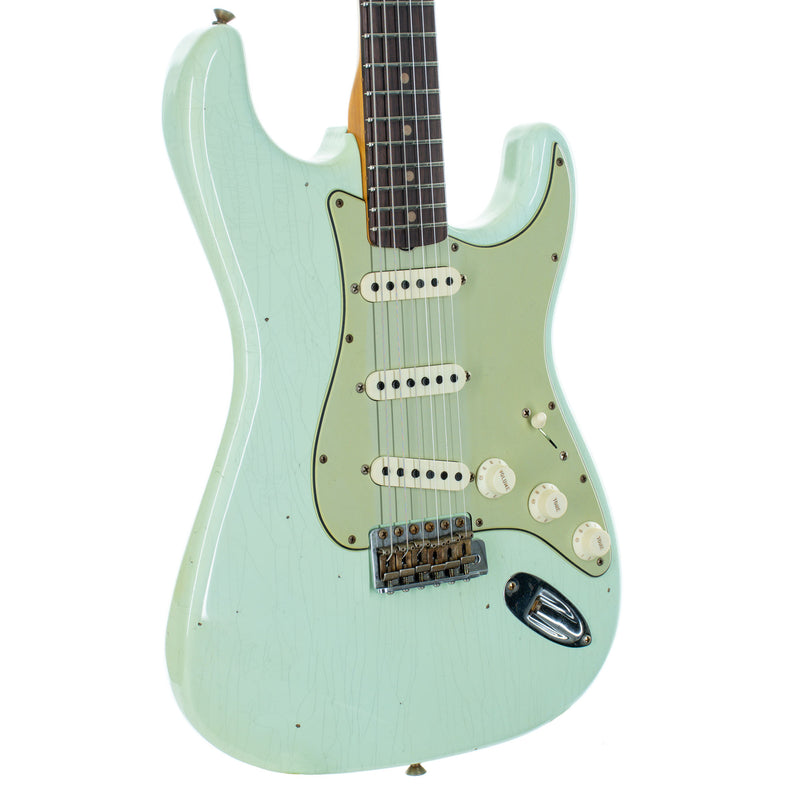 Fender Custom Shop Limited Edition '60 Stratocaster Electric Guitar, Journeyman Relic, Faded Aged Surf Green