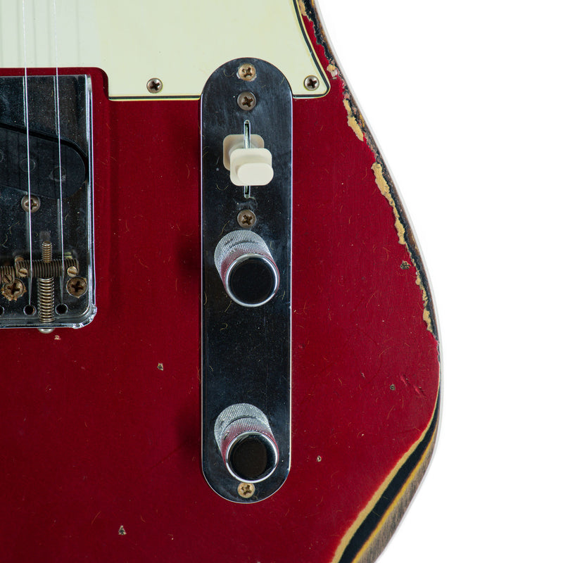 Fender Custom Shop Limited Edition '60 Telecaster Custom Electric Guitar, Heavy Relic, Aged Candy Apple Red Over 3-Color Sunburst