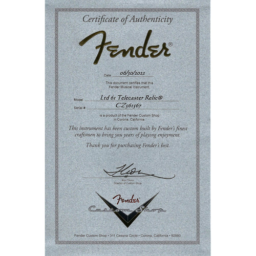 Fender Custom Shop Limited Edition '61 Telecaster Electric Guitar, Relic, Aged Candy Apple Red