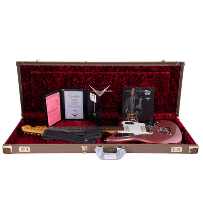 Fender Custom Shop Limited Edition '63 Jaguar Journeyman Relic Electric Guitar, Aged Burgundy Mist Metallic