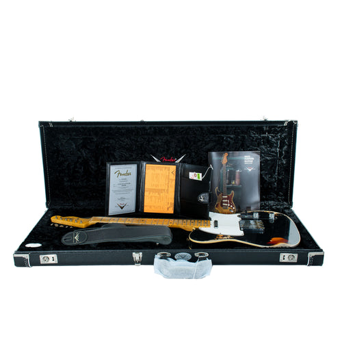 Fender Custom Shop Limited Edition '65 Telecaster Custom Electric Guitar, Heavy Relic, Aged Black Over 3-Color Sunburst