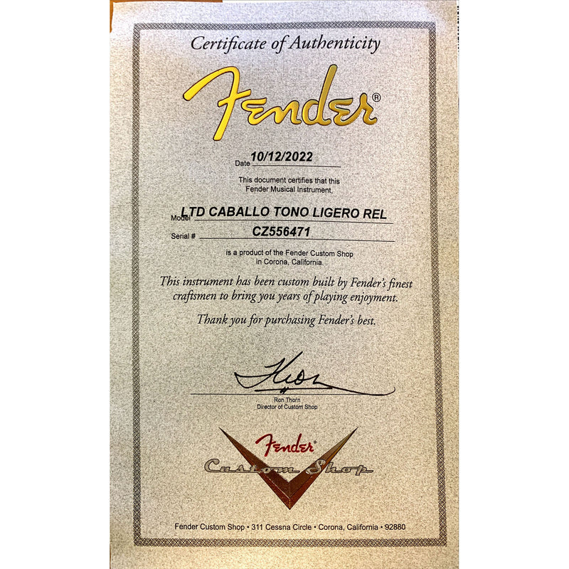 Fender Custom Shop Limited Edition Caballo Tono Ligero Relic, Aged Black