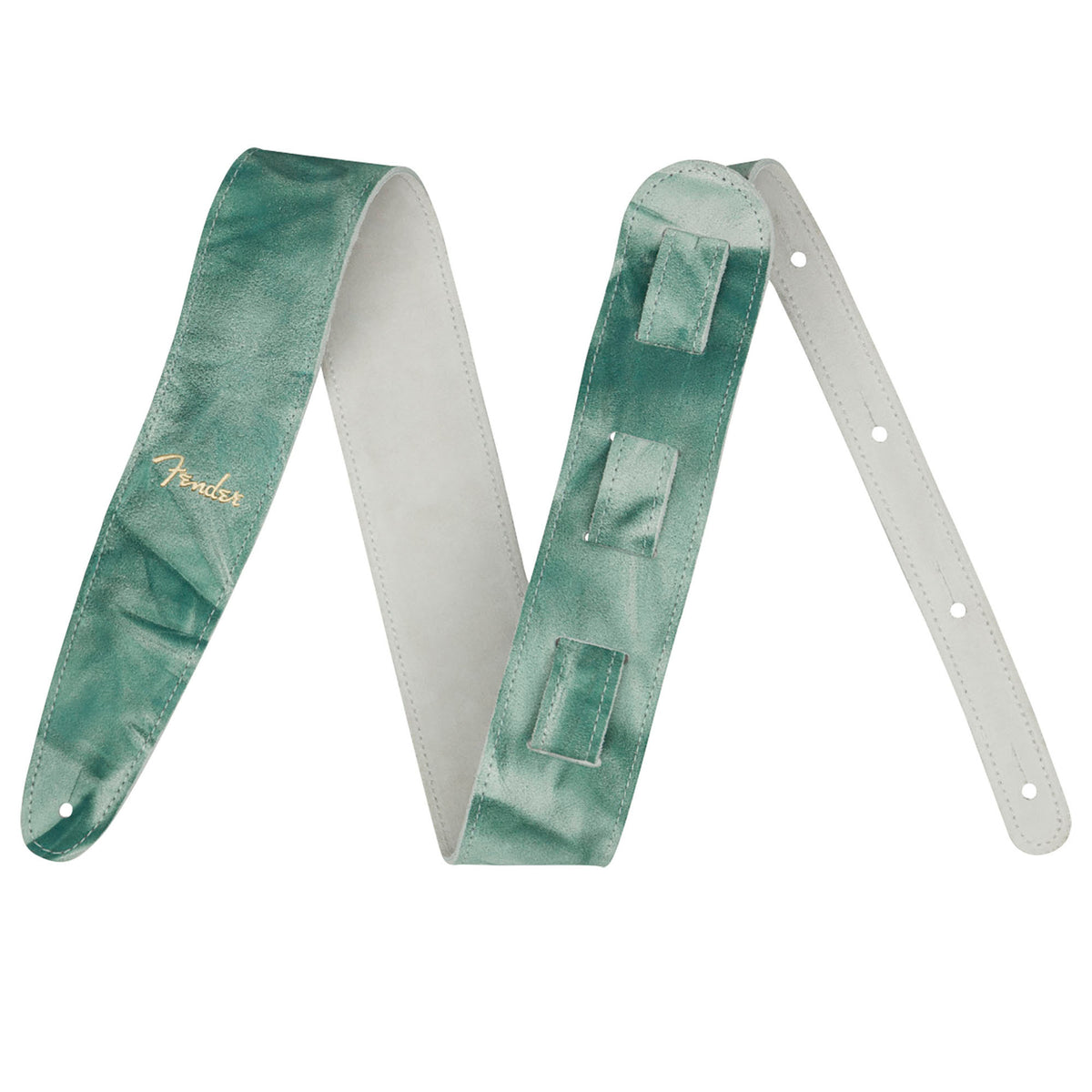 Fender Tie Dye Leather Guitar Strap, Sage Green