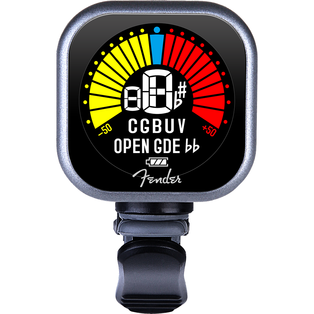 Fender Flash Rechargeable Clip-on Guitar Tuner, Black