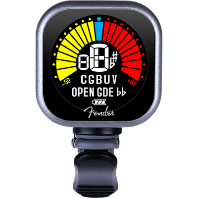 Fender Flash Rechargeable Clip-on Guitar Tuner, Black
