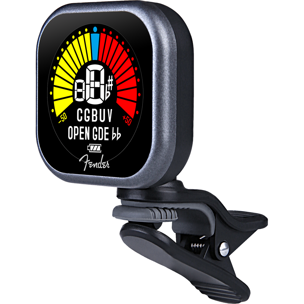 Fender Flash Rechargeable Clip-on Guitar Tuner, Black