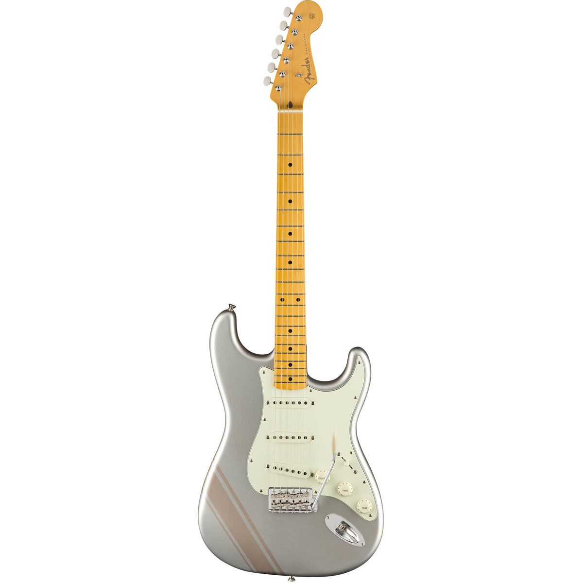 Fender FSR Traditional 50S Strat - Maple - Inca Silver With Shoreline Gold Stripes