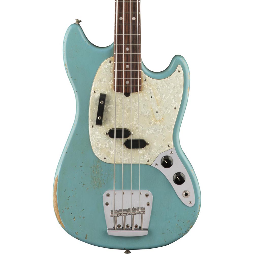 Fender JMJ Mustang Bass - Rosewood Fingerboard - Faded Daphne Blue