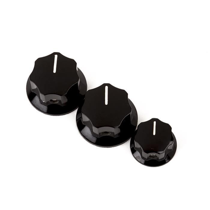 Fender Knobs, Most Jazz Bass Models, Black, Set Of 3