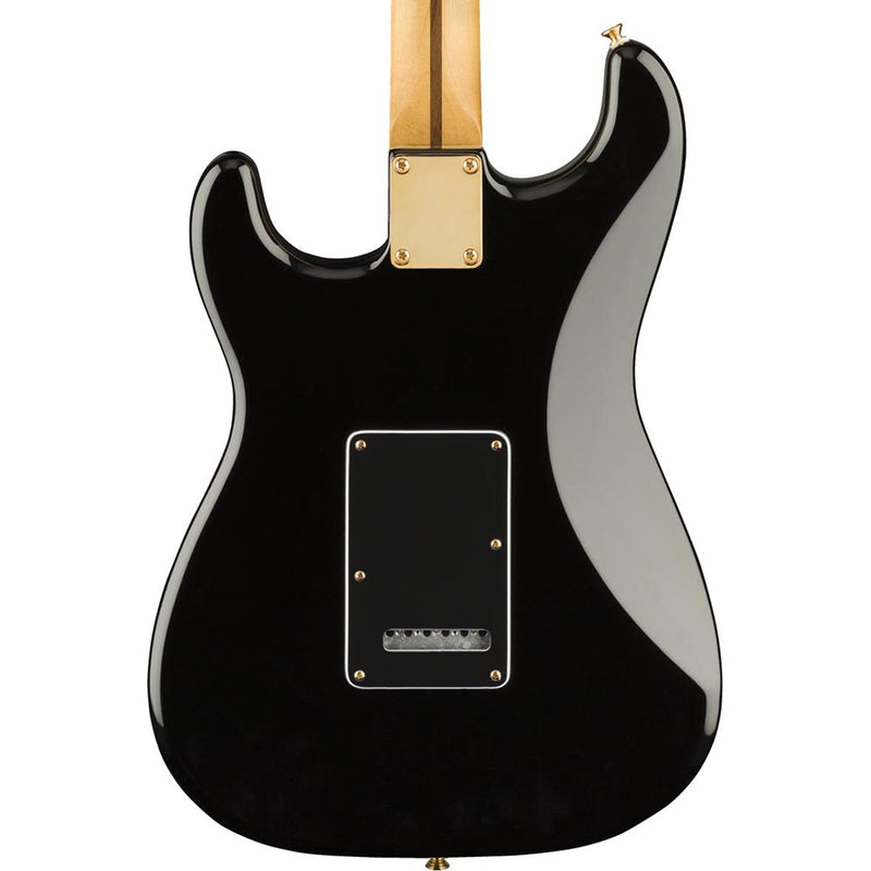 Fender Limited Mahogany Blacktop Stratocaster Pau Ferro, Black With Gold Hardware