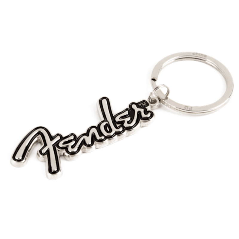 Fender Logo Key Chain, Silver/Black