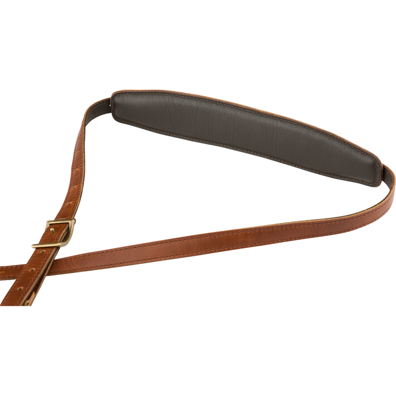 Fender Mustang Vintage Saddle Strap Long, Cognac