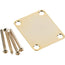 Fender Neck Plate, American Vintage/Mexico Guitars/Basses, No Logo, 4 Bolt, Gold