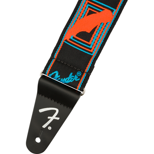 Fender Neon Monogrammed Strap, Blue/Orange