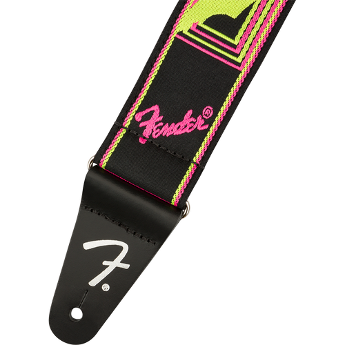 Fender Neon Monogrammed Strap, Yellow/Pink