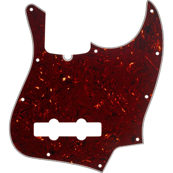 Fender Pickguard, Jazz Bass, 10 Hole Mounting, 4-Ply, Tortoise Shell