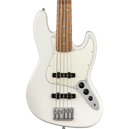 Fender Player Jazz Bass V Guitar, Pau Ferro, Polar White