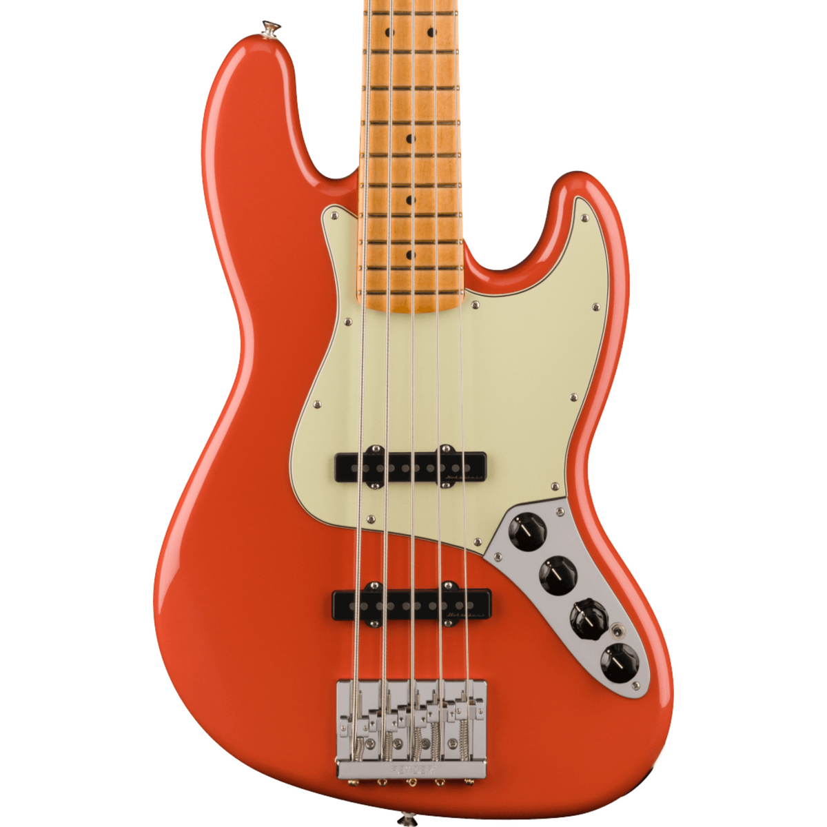 Fender Player Plus Jazz Bass V, Maple, Fiesta Red, Electric Bass Guitar