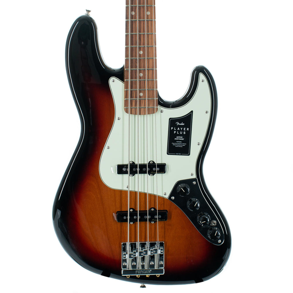 ベース Fender Player Plus Jazz Bass Pau Ferro Fender Player Plus Active Jazz Bass V - 3-tone Sunburst with