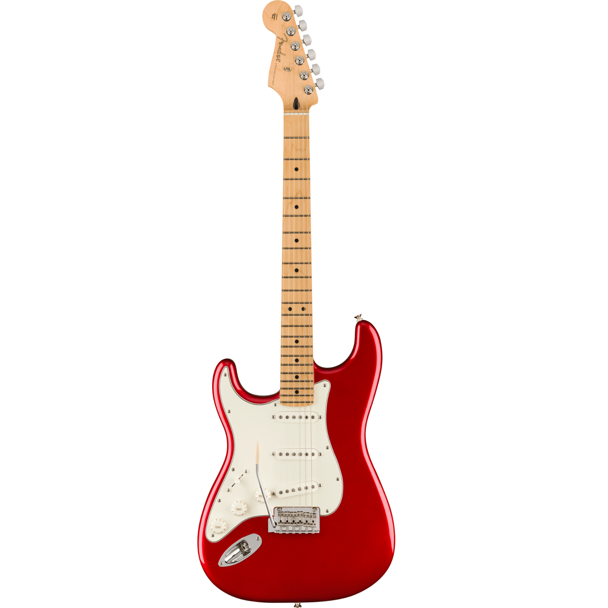 Fender Player Stratocaster Electric Guitar, Lefty, Maple, Candy Apple Red