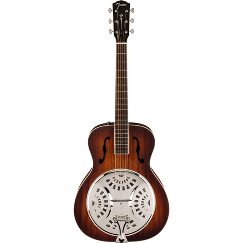 Fender PR-180E Resonator With Case, Walnut, Aged Cognac Burst