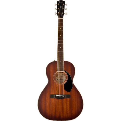 Fender PS-220E Parlor With Case, All Mahogany, Ovangkol, Aged Cognac Burst