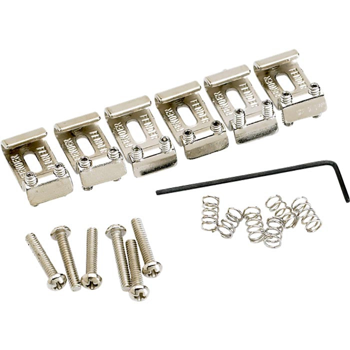 Fender Saddle Assembly, American Vintage Strat, Chrome, Set Of 6