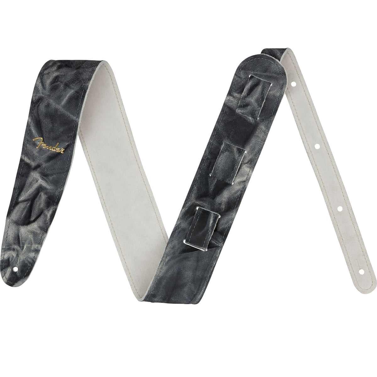 Fender Tie Dye Leather Guitar Strap, Black