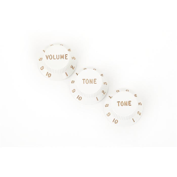 Fender Volume/Tone Knob Set, Strat, White, Set Of 3
