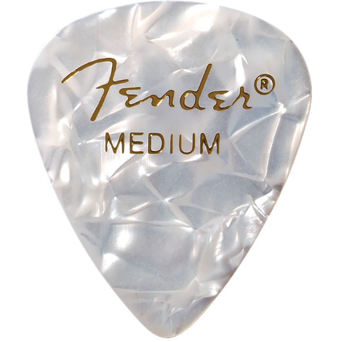 Fender White Moto Picks 12 Pack Medium