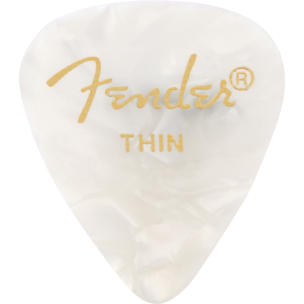 Fender White Moto Picks 12 Pack Thin