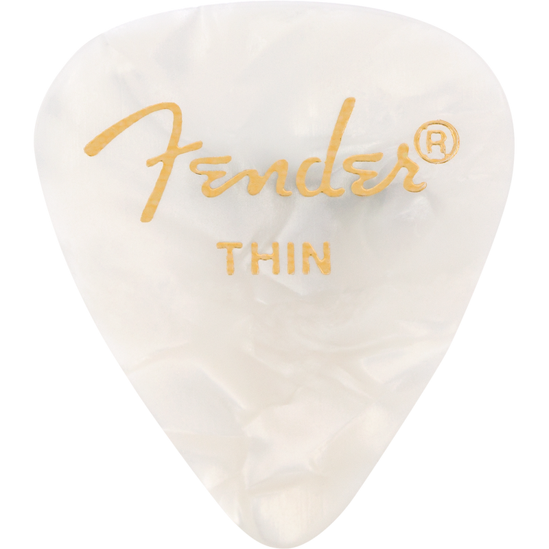 Fender White Moto Picks 12 Pack Thin
