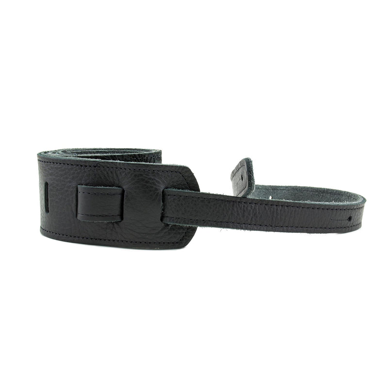 Franklin Strap 2.5” Embossed Suede/ Glove Leather End Tabs - Black/Black
