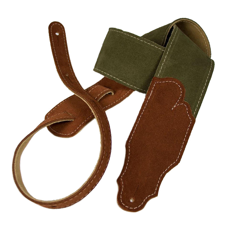 Franklin Strap 2.5" Olive Suede With Rust Suede Ends