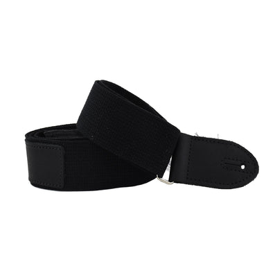 Franklin Strap 2" Black Leather Hybrid/Black Cotton Backing/Chrome Slider