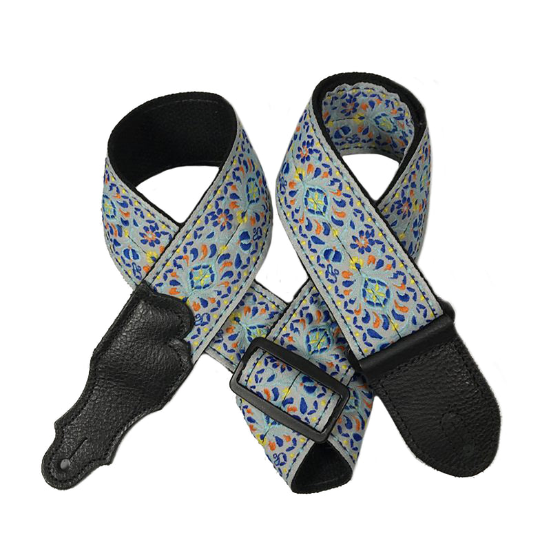 Franklin Strap 2'' Retro Folk With Woven Cotton Backing, Light Blue