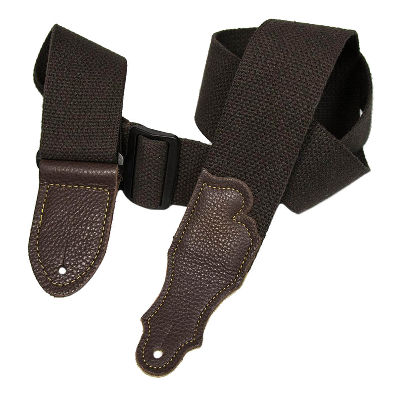 Franklin Strap 2'' Woven Cotton With Glove Leather Ends/Chocolate/Chocolate