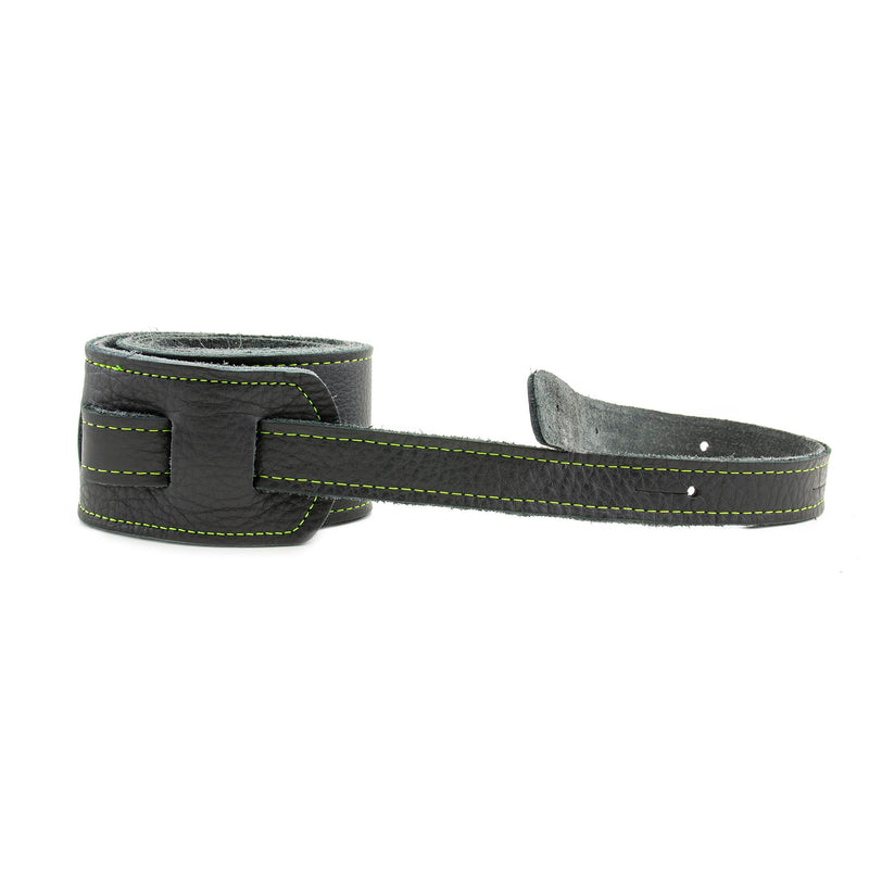 Franklin Strap Original Black Glove Straps 2.5” Green Stitching