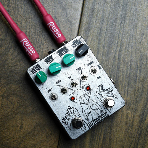 Fuzzrocious Playing Mantis Boost, Overdrive and Oscillator