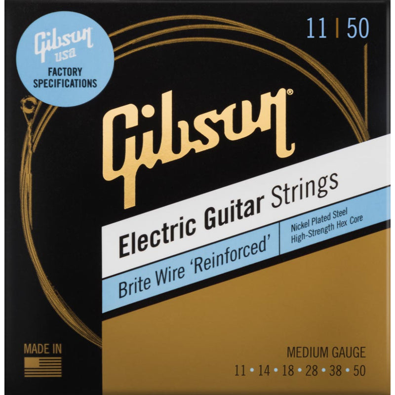 Gibson 11-50 Medium Brite Wire Reinforced Electric Guitar Strings