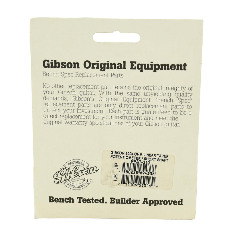 Gibson 300K Ohm Linear Taper / Short Shaft