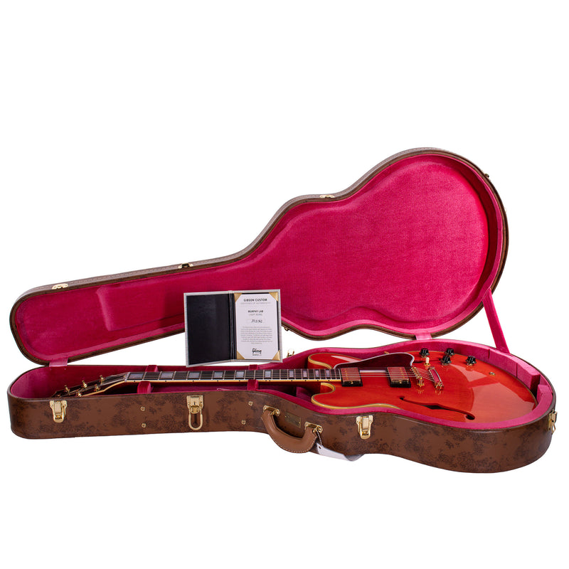 Gibson Custom 1959 ES-355 Reissue Electric Guitar Stop Bar Murphy Lab, Light Aged Watermelon Red