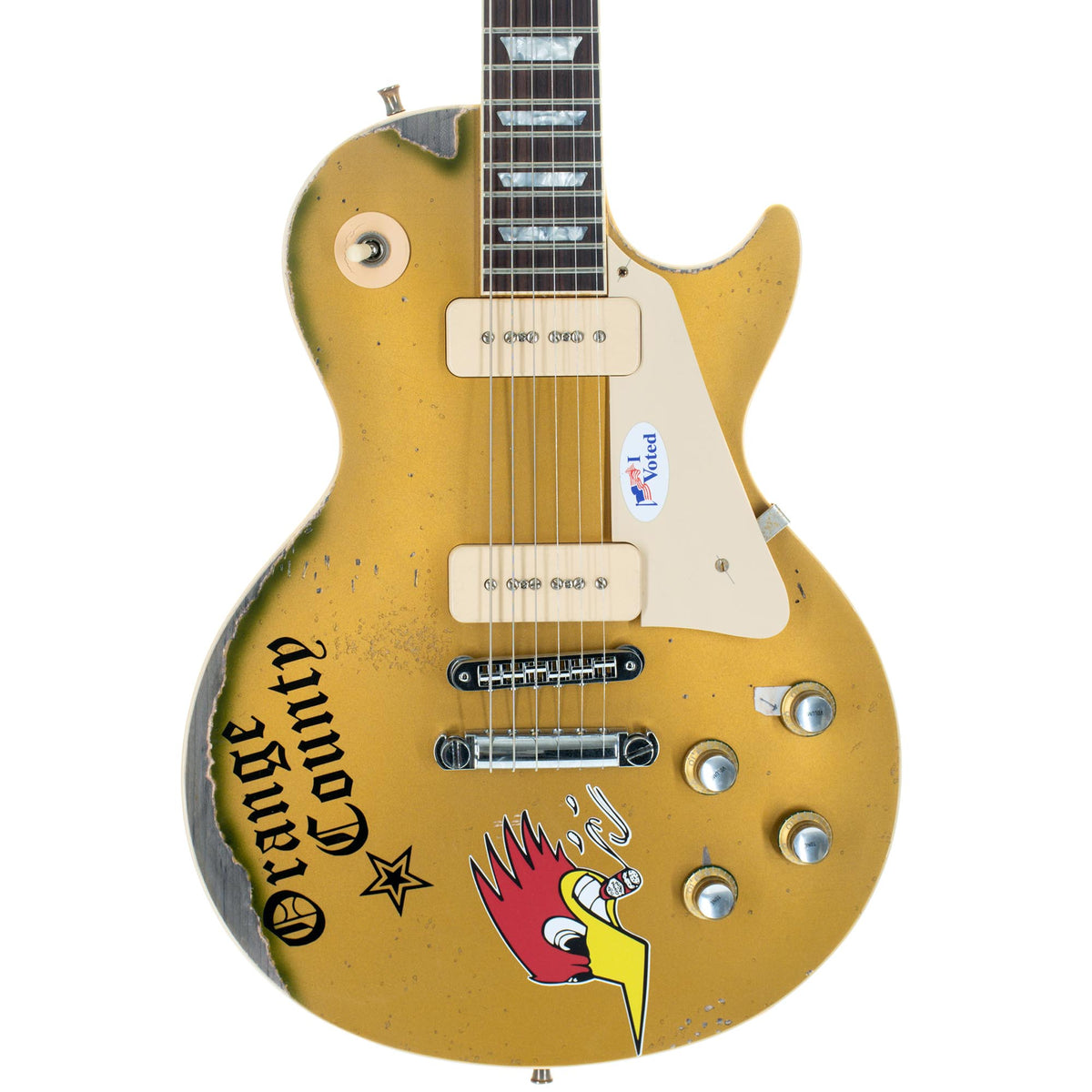 Gibson Custom Mike Ness 1976 Les Paul Deluxe, Goldtop Murphy Lab Aged, Replica NH