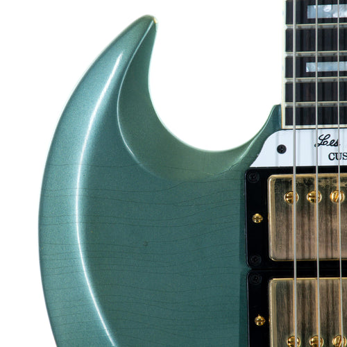 Gibson Custom SG Electric Guitar, Murphy Lab Light Aged Antique Pelham Blue, Maestro Vibrola Tailpiece