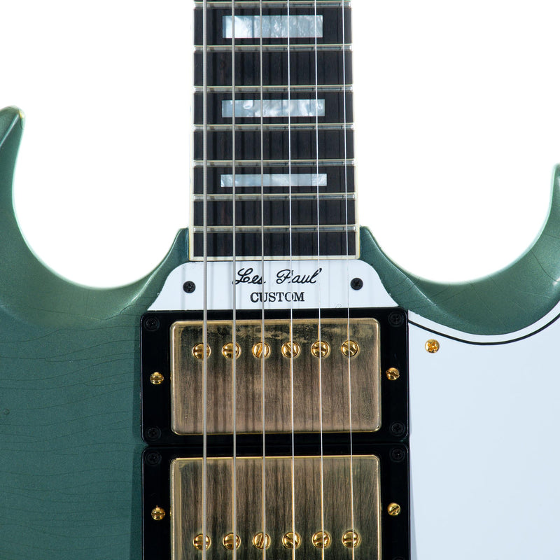 Gibson Custom SG Electric Guitar, Murphy Lab Light Aged Antique Pelham Blue, Maestro Vibrola Tailpiece