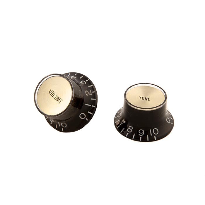 Gibson Top Hat Knobs(4)/Black-Gold